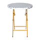 Navy & White |#| 3PC Navy and White Indoor/Outdoor PE Rattan Folding Bistro Set