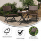 Brown |#| 3PC Brown and Black Indoor/Outdoor PE Rattan Folding Bistro Set