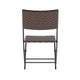 Brown |#| 3PC Brown and Black Indoor/Outdoor PE Rattan Folding Bistro Set