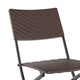 Brown |#| 3PC Brown and Black Indoor/Outdoor PE Rattan Folding Bistro Set