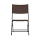 Brown |#| 3PC Brown and Black Indoor/Outdoor PE Rattan Folding Bistro Set