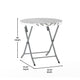 Gray & White |#| 3PC Gray/White and Charcoal Indoor/Outdoor PE Rattan Folding Bistro Set