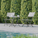 Gray & White |#| 3PC Gray/White and Charcoal Indoor/Outdoor PE Rattan Folding Bistro Set