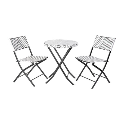 3PC Indoor/Outdoor PE Rattan Folding Bistro Set - View 1