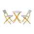 Navy & White |#| 3PC Navy and White Indoor/Outdoor PE Rattan Folding Bistro Set