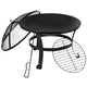 22inch Round Outdoor Portable Wood Burning Firepit with Mesh Spark Screen and Poker