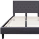 Dark Gray,Queen |#| Queen Size Panel Tufted Upholstered Platform Bed in Dark Gray Fabric