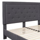 Dark Gray,Queen |#| Queen Size Panel Tufted Upholstered Platform Bed in Dark Gray Fabric