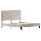 Beige,King |#| King Size Panel Tufted Upholstered Platform Bed in Beige Fabric