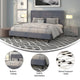 Light Gray,King |#| King Size Panel Tufted Upholstered Platform Bed in Light Gray Fabric