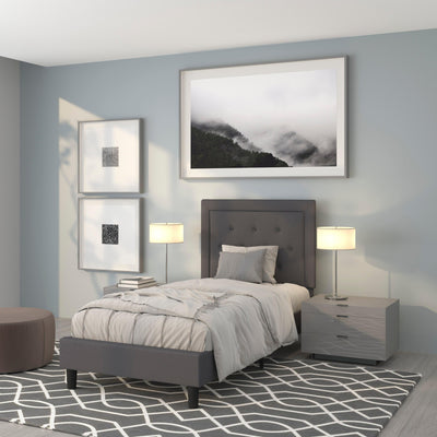 Roxbury Panel Tufted Upholstered Platform Bed - View 2