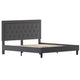 Dark Gray,King |#| King Size Panel Tufted Upholstered Platform Bed in Dark Gray Fabric