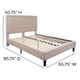 Beige,Queen |#| Queen Size Panel Tufted Upholstered Platform Bed in Beige Fabric