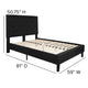 Black,Full |#| Full Size Panel Tufted Upholstered Platform Bed in Black Fabric