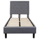 Light Gray,Twin |#| Twin Size Panel Tufted Upholstered Platform Bed in Light Gray Fabric