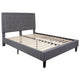 Light Gray,Queen |#| Queen Size Panel Tufted Upholstered Platform Bed in Light Gray Fabric