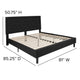 Black,King |#| King Size Panel Tufted Upholstered Platform Bed in Black Fabric