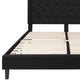 Black,King |#| King Size Panel Tufted Upholstered Platform Bed in Black Fabric