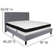 Light Gray,King |#| King Size Panel Tufted Light Gray Fabric Platform Bed with Memory Foam Mattress