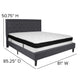 Dark Gray,King |#| King Size Panel Tufted Dark Gray Fabric Platform Bed with Memory Foam Mattress