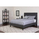 Dark Gray,Queen |#| Queen Size Panel Tufted Dark Gray Fabric Platform Bed with Memory Foam Mattress