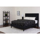 Black,Full |#| Full Size Panel Tufted Black Fabric Platform Bed with Memory Foam Mattress