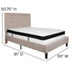 Beige,Full |#| Full Size Panel Tufted Beige Fabric Platform Bed with Memory Foam Mattress