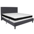 Roxbury Panel Tufted Upholstered Platform Bed and Memory Foam Pocket Spring Mattress