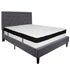Roxbury Panel Tufted Upholstered Platform Bed and Memory Foam Pocket Spring Mattress