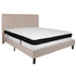 Roxbury Panel Tufted Upholstered Platform Bed and Memory Foam Pocket Spring Mattress
