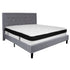 Roxbury Panel Tufted Upholstered Platform Bed and Memory Foam Pocket Spring Mattress