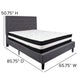 Dark Gray,Queen |#| Queen Size Panel Tufted Dk Gray Fabric Platform Bed with Pocket Spring Mattress