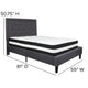 Dark Gray,Full |#| Full Size Panel Tufted Dk Gray Fabric Platform Bed with Pocket Spring Mattress