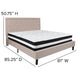 Beige,King |#| King Size Panel Tufted Beige Fabric Platform Bed with Pocket Spring Mattress