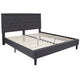 Dark Gray,King |#| King Tufted Platform Bed in Dark Gray Fabric with 10 Inch Pocket Spring Mattress