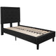 Black,Twin |#| Twin Tufted Platform Bed in Black Fabric with 10 Inch Pocket Spring Mattress