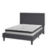 Roxbury Tufted Upholstered Platform Bed with 10 Inch CertiPUR-US Certified Foam and Pocket Spring Mattress