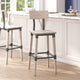 Antique White |#| Commercial Grade Rustic Industrial Style Wood Dining Barstool in Antique White