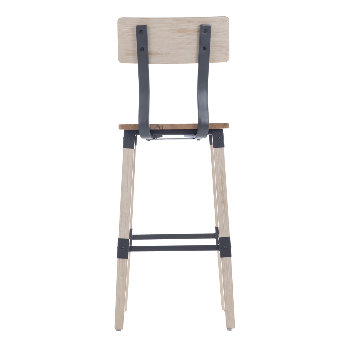 Antique White |#| Commercial Grade Rustic Industrial Style Wood Dining Barstool in Antique White