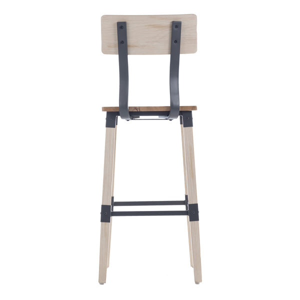 Antique White |#| Commercial Grade Rustic Industrial Style Wood Dining Barstool in Antique White