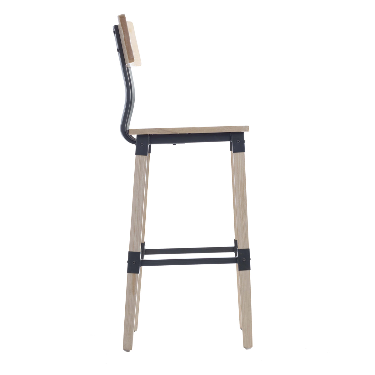 Antique White |#| Commercial Grade Rustic Industrial Style Wood Dining Barstool in Antique White