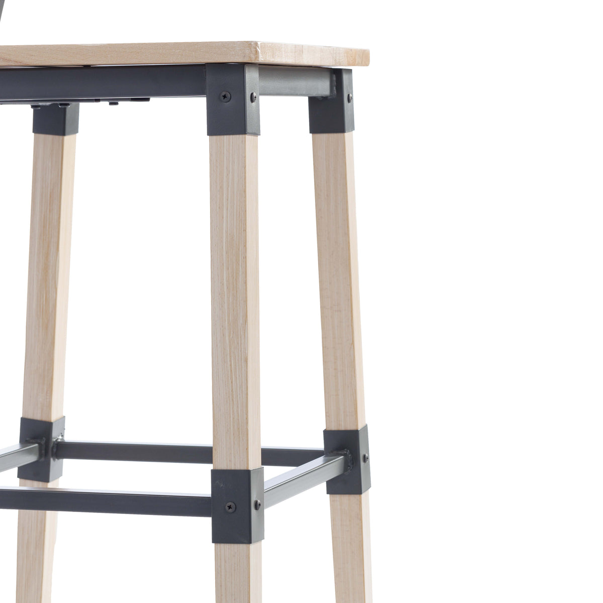 Antique White |#| Commercial Grade Rustic Industrial Style Wood Dining Barstool in Antique White