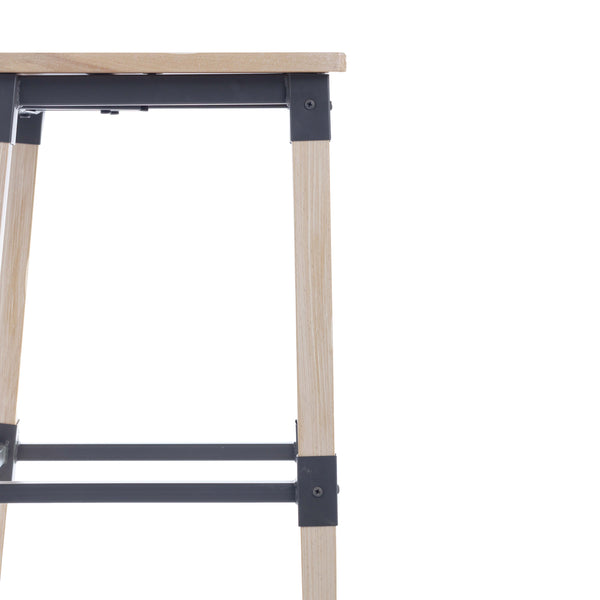 Antique White |#| Commercial Grade Rustic Industrial Style Wood Dining Barstool in Antique White