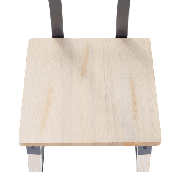 Antique White |#| Commercial Grade Rustic Industrial Style Wood Dining Barstool in Antique White