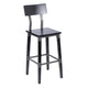 Black |#| Commercial Grade Rustic Industrial Style Wood Dining Barstool in Black