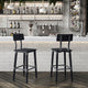 Black |#| Commercial Grade Rustic Industrial Style Wood Dining Barstool in Black