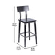 Black |#| Commercial Grade Rustic Industrial Style Wood Dining Barstool in Black