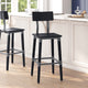 Black |#| Commercial Grade Rustic Industrial Style Wood Dining Barstool in Black