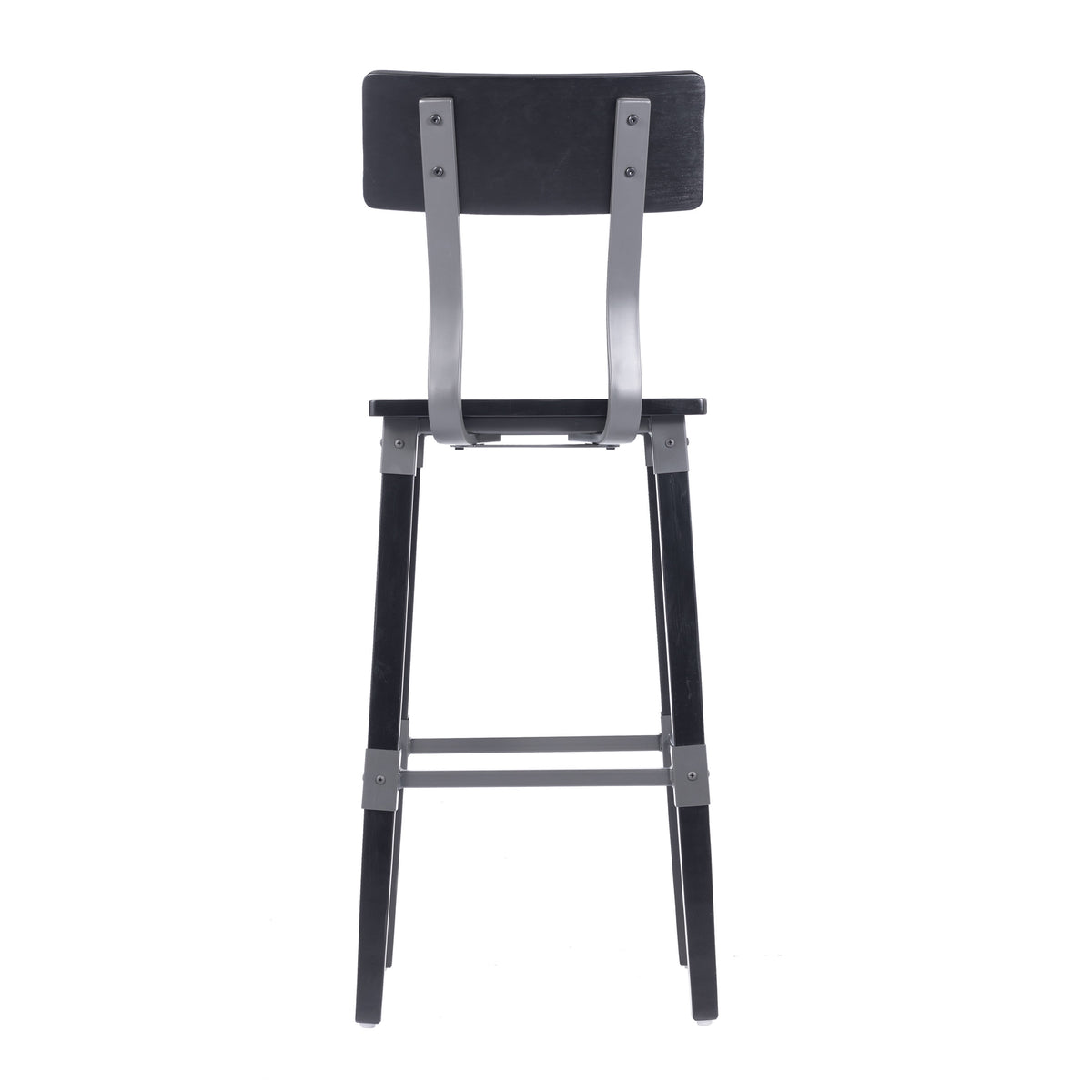 Black |#| Commercial Grade Rustic Industrial Style Wood Dining Barstool in Black