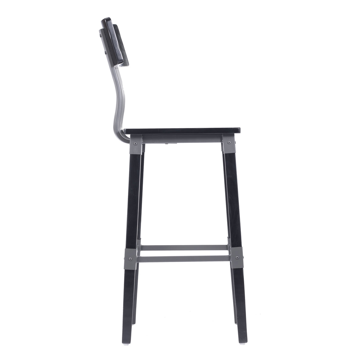 Black |#| Commercial Grade Rustic Industrial Style Wood Dining Barstool in Black